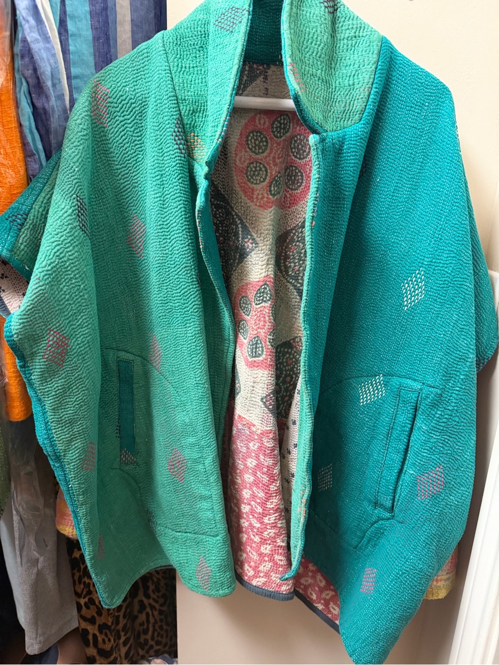 Sapana Teal Quilted Jacket - Lightweight Cozy Coat, mid style